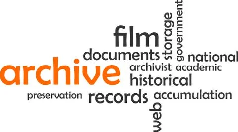 Word cloud - archive Stock Illustration