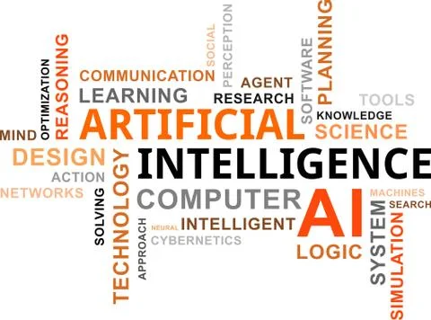 Word cloud - artificial intelligence Stock Illustration