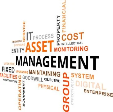 Word cloud - asset management Stock-Illustration