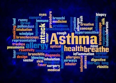 Word Cloud with ASTHMA concept create with text only Stock Illustration
