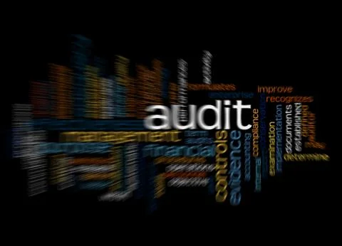 Word cloud of audit and its related words Stockillustratie