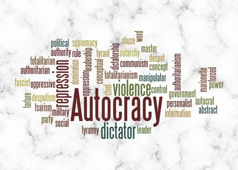 Word Cloud with AUTOCRACY concept create with text only Stock Illustration