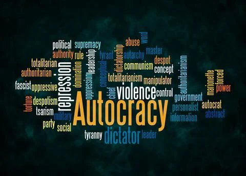 Word Cloud with AUTOCRACY concept create with text only Stock Illustration
