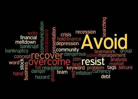 Word Cloud with AVOID concept Stock Illustration