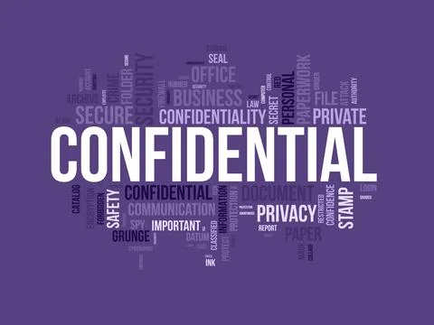Word cloud background concept for Confidential. Secret information authorit.. Stock Illustration