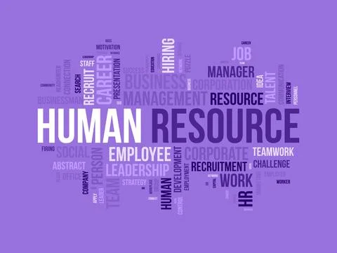 Word cloud background concept for Human resource. Business management, corp.. Stock Illustration