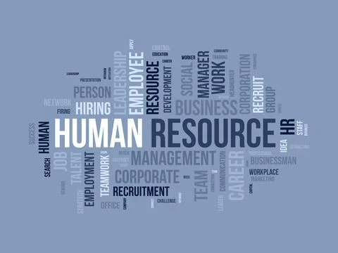 Word cloud background concept for Human resource. Business management, corp.. Stock Illustration