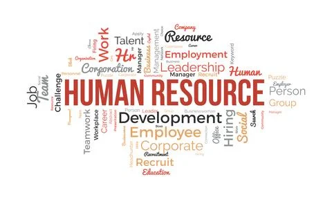 Word cloud background concept for Human resource. Business management, corp.. Stock Illustration
