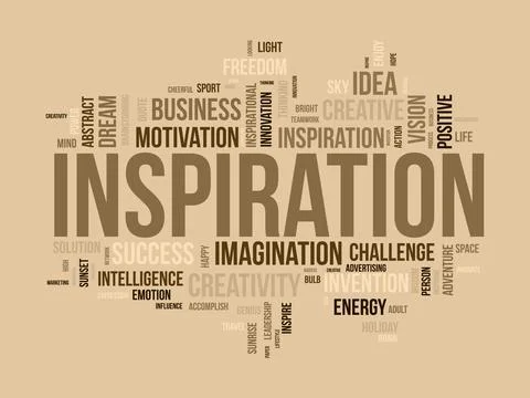 Word cloud background concept for Inspiration. Creative innovation, intelli.. Stock Illustration