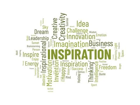 Word cloud background concept for Inspiration. Creative innovation, intelli.. Stock Illustration