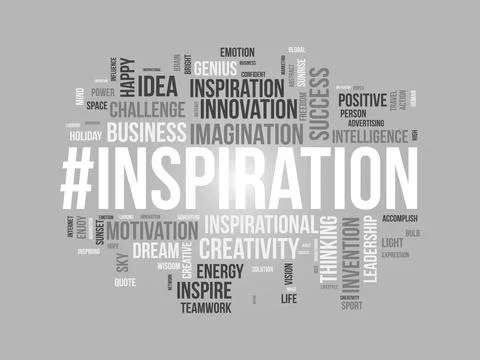 Word cloud background concept for Inspiration. Creative innovation, intelli.. Stock Illustration