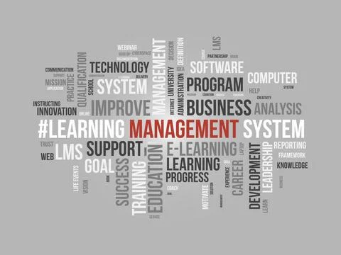 Word cloud background concept for Learning Management System(LMS). Business.. 스톡 일러스트