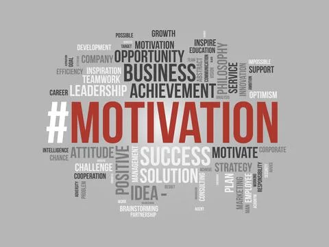 Word cloud background concept for Motivation. Positive inspirational attitu.. Stock Illustration