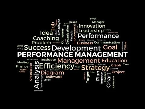 Word cloud background concept for Performance management. Employee commitme.. 스톡 일러스트