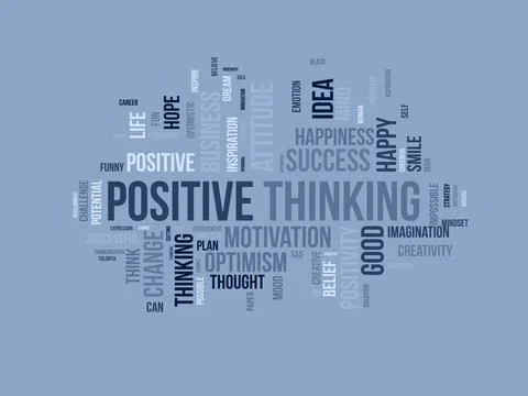 Word cloud background concept for Positive thinking. Success attitude, crea.. Stock Illustration