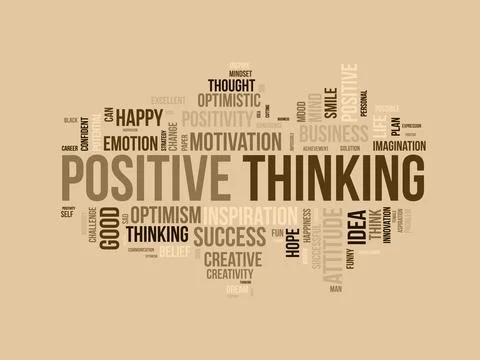 Word cloud background concept for Positive thinking. Success attitude, crea.. Stock Illustration