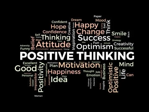 Word cloud background concept for Positive thinking. Success attitude, crea.. Stock Illustration