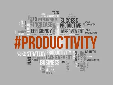 Word cloud background concept for Productivity. Business achievement, Produ.. Stock Illustration