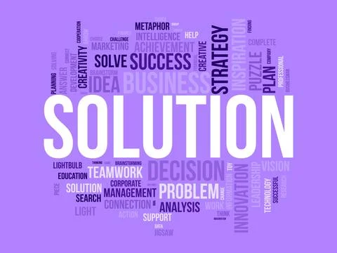 Word cloud background concept for Solution. Planning strategy, creativity s.. 스톡 일러스트