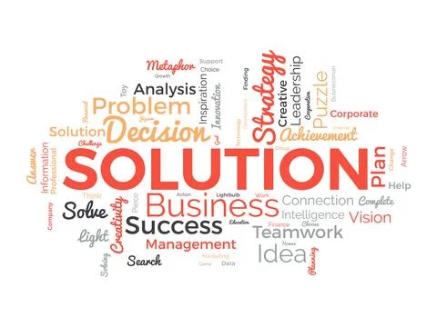 Word cloud background concept for Solution. Planning strategy, creativity s.. イラスト素材