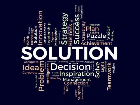 Word cloud background concept for Solution. Planning strategy, creativity s.. イラスト素材