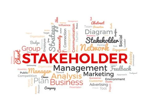 Word cloud background concept for stakeholder. employee diagram, business m.. Stock Illustration