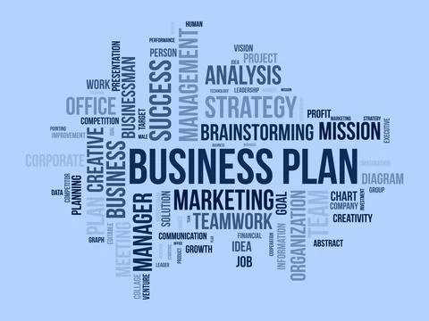 Word cloud background concept for Strategic transition. Business planning p.. Stock Illustration