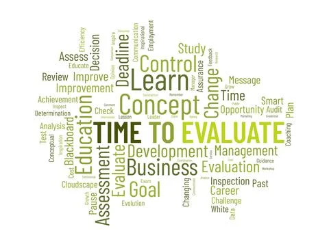 Word cloud background concept for time to evaluate. career development stud.. 스톡 일러스트