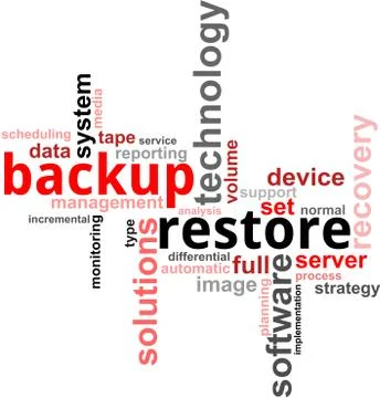 Word cloud - backup restore Stock Illustration