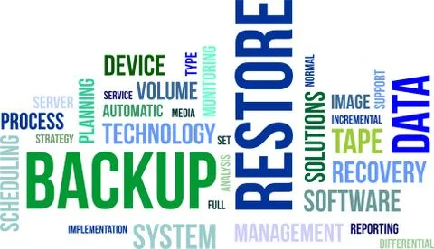 Word cloud - backup restore Stock-Illustration
