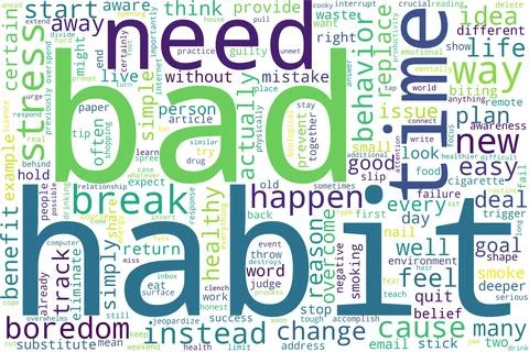 Word cloud of bad concept on white background. Foto stock