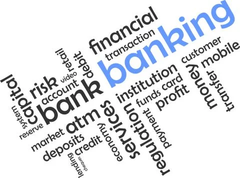 Word cloud - banking 2 Stock Illustration
