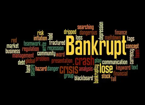 Word Cloud with BANKRUPT concept Stock Illustration