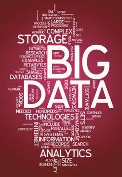 Word cloud "big data" Illustrazione stock