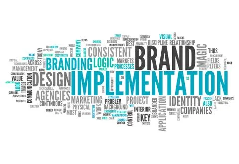 Word cloud "brand implementation" Illustrazione stock
