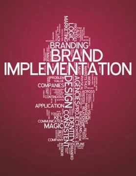 Word cloud "brand implementation" Illustrazione stock
