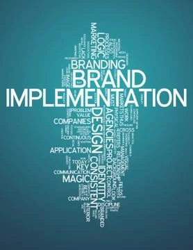 Word cloud "brand implementation" Illustrazione stock
