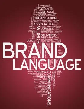 Word cloud "brand language" Ilustración de archivo