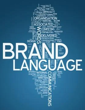 Word cloud "brand language" Stock Illustration