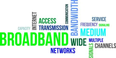 Word cloud - broadband Stock Illustration