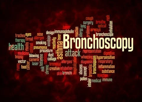 Word Cloud with BRONCHOSCOPY concept create with text only Stock Illustration