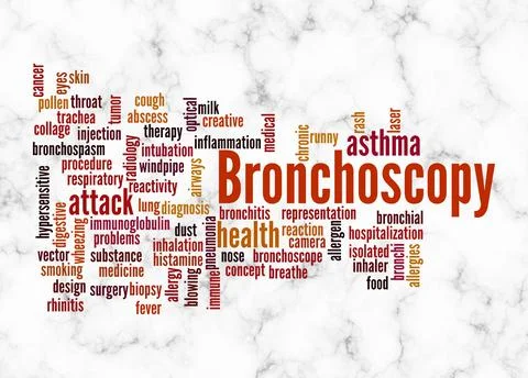 Word Cloud with BRONCHOSCOPY concept create with text only Stock Illustration