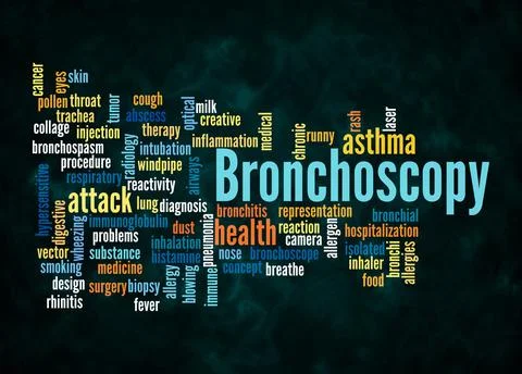 Word Cloud with BRONCHOSCOPY concept create with text only Stock Illustration