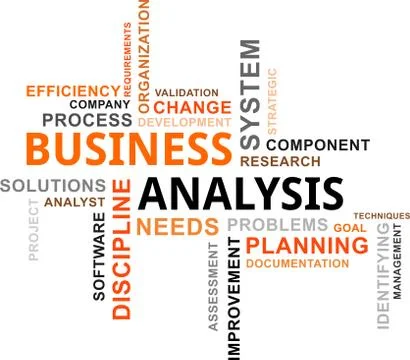 Word cloud - business analysis Stock-Illustration