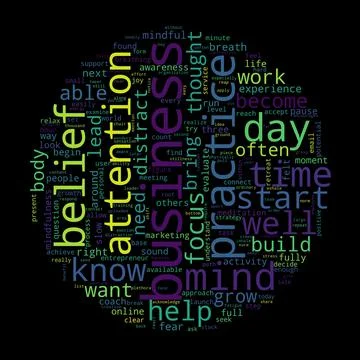 Word cloud of business concept on black background. Stock Illustration