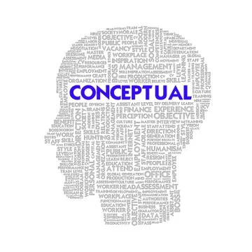 Word cloud business concept inside head shape, conceptual Stock Illustration