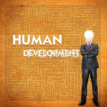 Word cloud for business concept,human development Stock Illustration