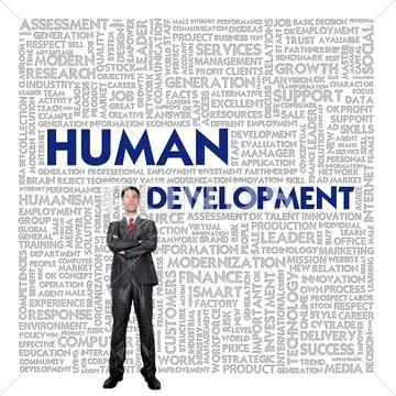 Word cloud for business concept,human development Stock Illustration