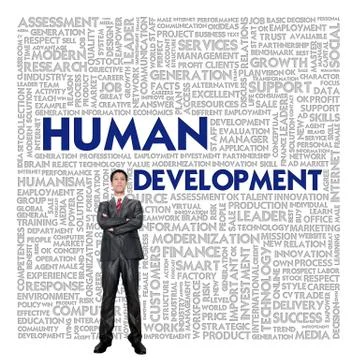 Word cloud for business concept,human development Stock Illustration