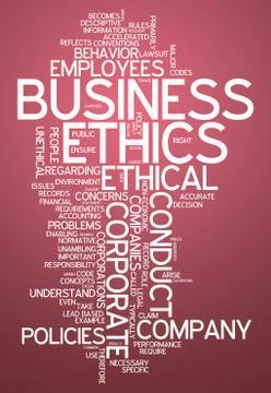 Word cloud business ethics Ilustración de archivo